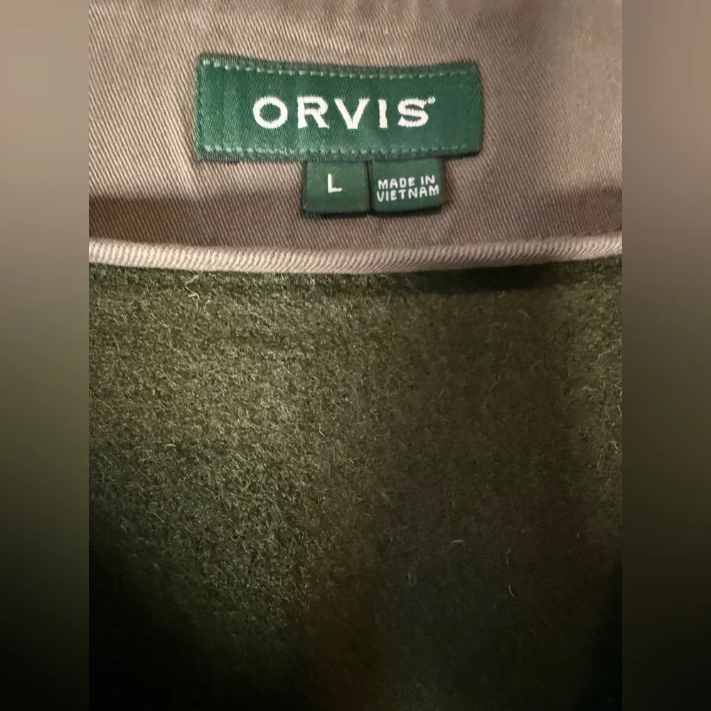 Orvis Green Four Pocket -  100% Wool Vest - Size Large - Picture 4 of 5